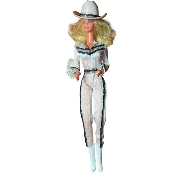Vintage 1980 Winking Barbie Doll Mattel #1757 Twisting Western Outfit Hat Boots - Picture 1 of 6